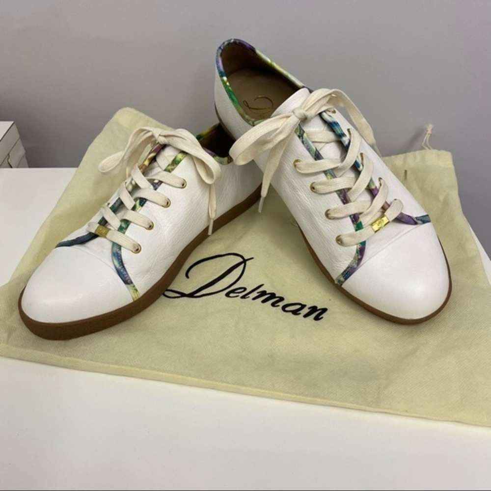 Delman Fashion Sneaker‎ Shoes Wht Leather 9.5 NWOB